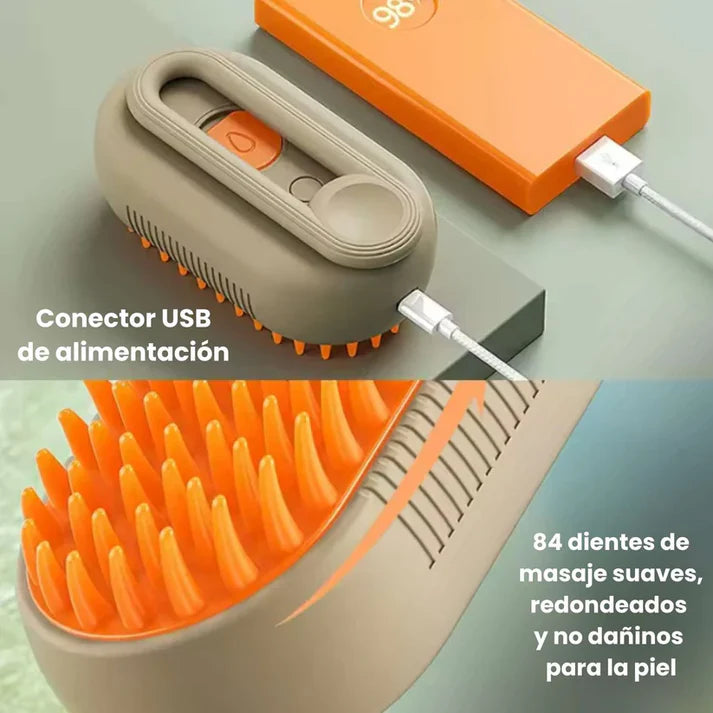 Cepillo de vapor que limpia, hidrata y da brillo al pelaje de tu Mascota