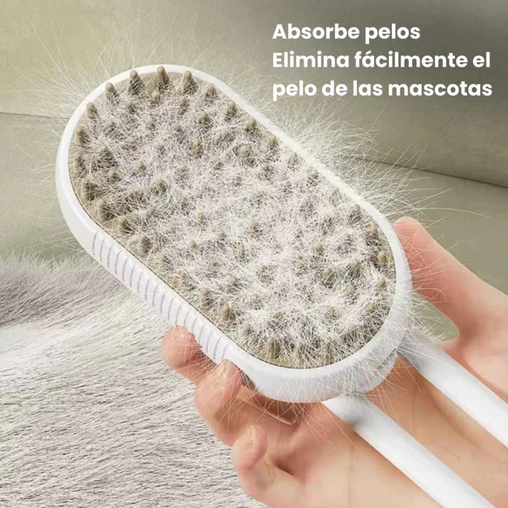 Cepillo de vapor que limpia, hidrata y da brillo al pelaje de tu Mascota